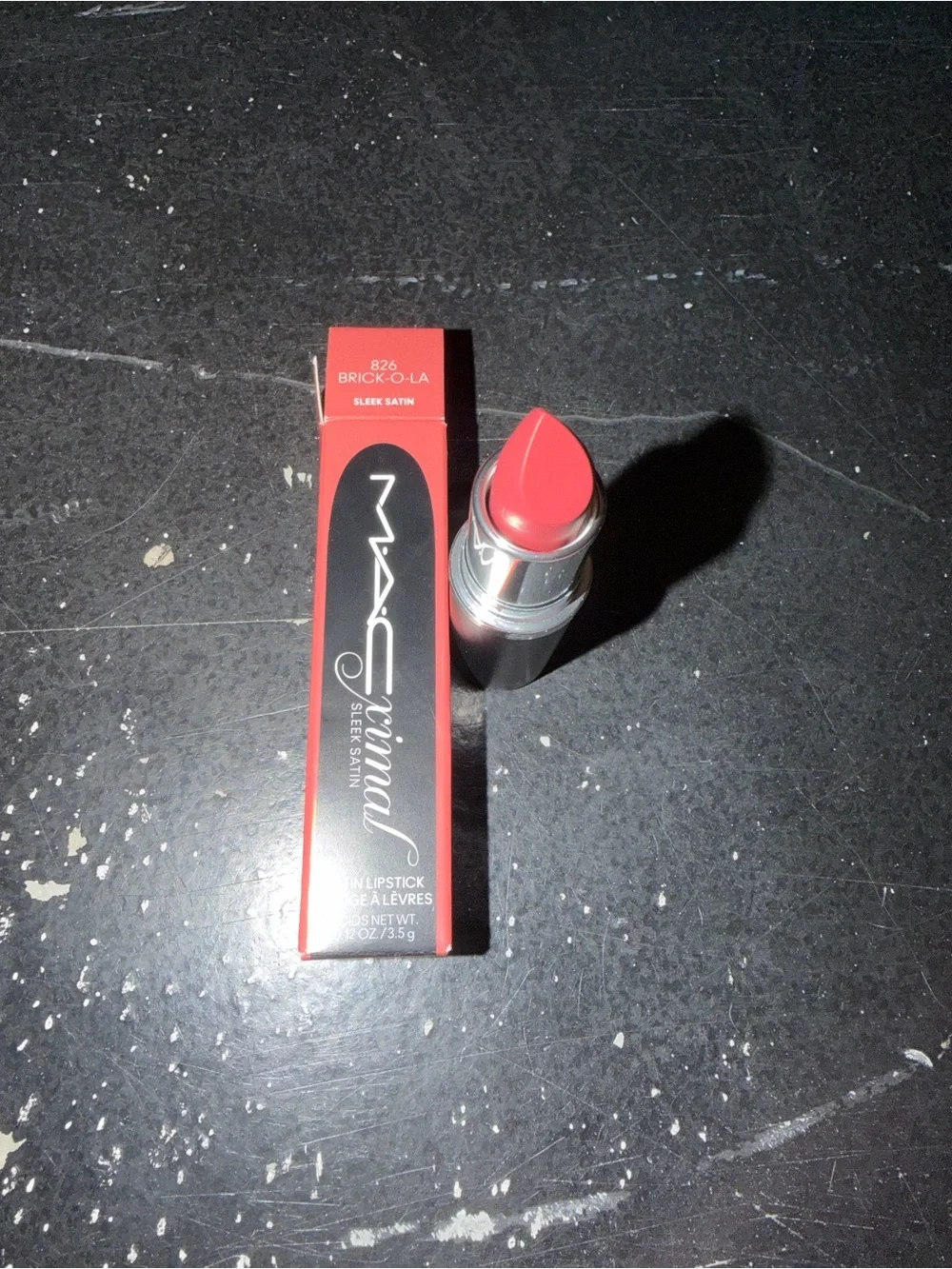 MAC Cosmetics Brick-O-La Sleek Satin Lipstick - Coral Red
